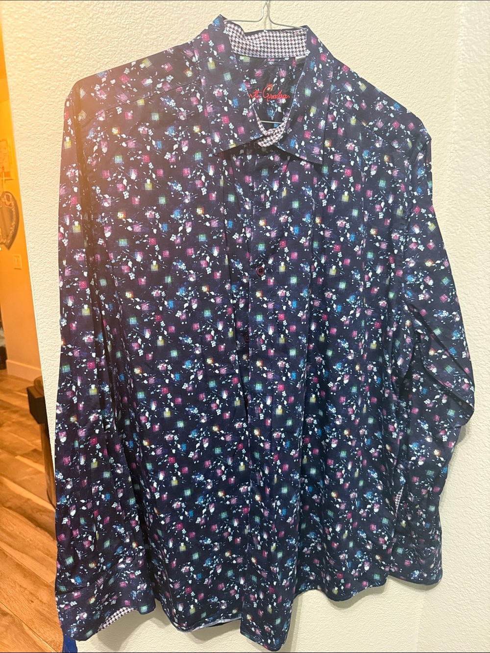 Robert Graham Navy Floral Print Button-Down Shirt